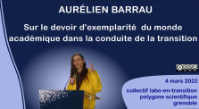 Aurélien Barrau: "sur le devoir d'exemplarité du monde académique dans la conduite de la transition" by labos_en_transition
